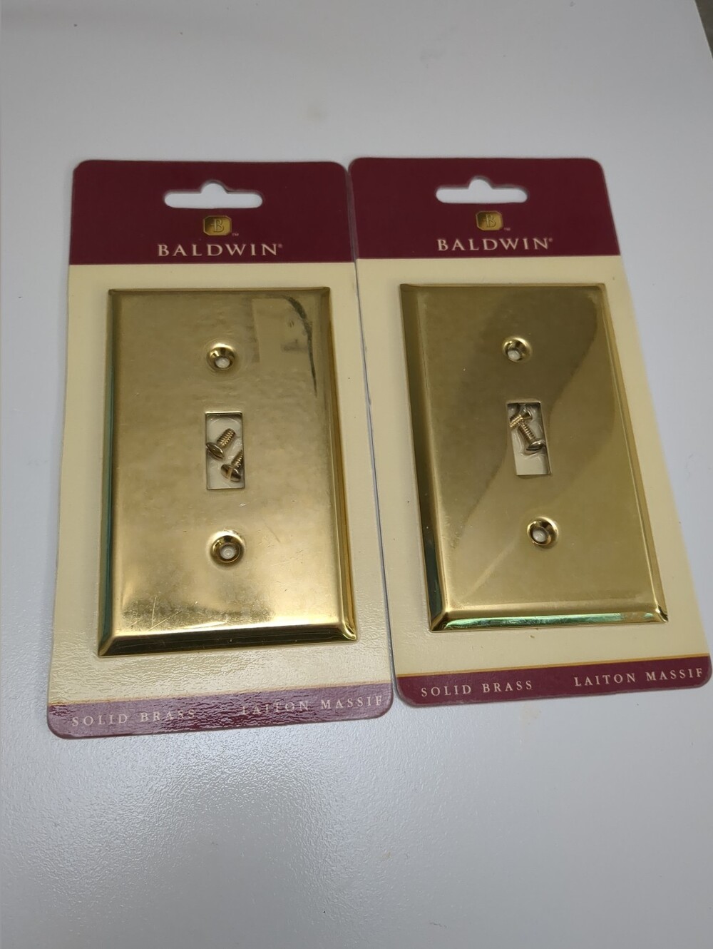 Baldwin Solid Brass Beveled Edge Switch Plate 4751-030-CD Wall Cover Lot Of 2